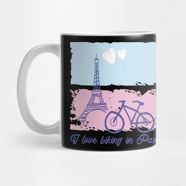 Biking in Paris/ a Bike the Tower and the Quote I Love Biking in Paris Landmarks by franksuharkless